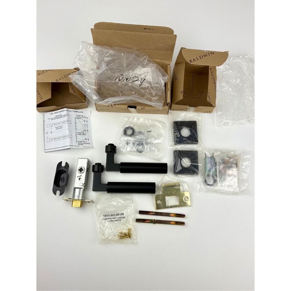 NOS Baldwin Hardware Baldwin L029.190.MR, 5510.003, 5056.190.FD Door Lever Combo